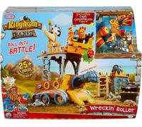 Little Tikes Kingdom Builders - Wreckin Roller Featuring Bashers Leader Captain Cannonblast with 25+ Roller Pieces Including Dropping Balcony, Shooting Iron Fist, Cannon & Many More - Kids Ages 3+