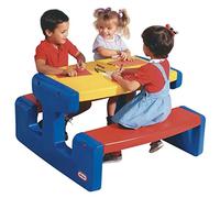Little Tikes Large Picnic Table (Primary) - Seats Up to 6 - For Homework, Projects, and Play - Primary Colours