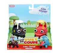 Little Tikes Let's Go Cozy Coupe - 2 Mini Colour Change Vehicles For Tabletop & Floor Push Play - Includes 2 Cars & Colour Change Effects - Suitable