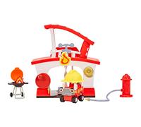 Let's Go Cozy Coupe Fire Station Playset For Tabletop & Floor Play - Includes Cozy Fire Truck, Rescue Hat, Barbecue Grill & Fire Hydrant - For