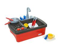 Little Tikes Splish Splash Sink & Stove - Realistic Kitchen Toy with 13 Accessories, Working Faucet, & Sounds - Easy to Clean Up, Included Storage Space - Encourages Creative Play - For Kids Ages 3+