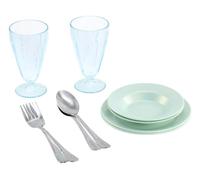 Little Tikes Sweet Spaces Dishware Set - Sea Foam Plates and Cups with Kitchen Accessories, Dining Activities for Children Ages 3+ Years