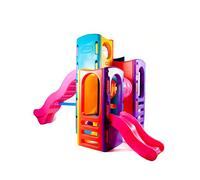 Little Tikes Tropical Playground - Outdoor Fun Summer Toy - With Climbing Walls, 2 Slides, 4 Playing Levels & More - Encourages Active, Imaginative Play, For Toddlers 3 to 6 Years Plus, Brown, (4370)
