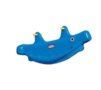 Little Tikes Whale Teeter Totter - Active Play for Children - Easy grip handles & Stable Saddle for Safety - Seats Up to 3 Children - Durable Build - Blue