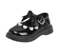 Little Toddler Girls Dress Shoes Platform ary Jane Kids Girls Cute niform Shoes with Pearls Girl Ballet Flat for Wedding a y (Black, 8.5 Toddler)