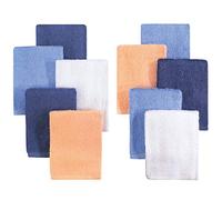 Little Treasure 10 Piece Luxuriously Soft Washcloths, Blue Orange, One Size