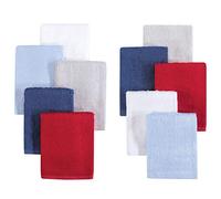 Little Treasure 10 Piece Luxuriously Soft Washcloths, Blue Red, One Size