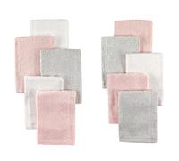 Little Treasure 10 Piece Rayon from Bamboo Washcloths, Pink & Gray