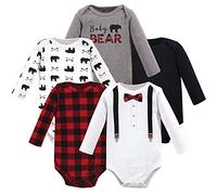 Little Treasure Baby Unisex Cotton Bodysuits T-Shirt Set, Lumberjack Bow Tie 5-Pack, 3-6 Months