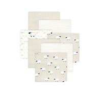 Little Treasure Hudson Baby Cotton Poly Flannel Receiving Blankets Multipack, Beige Taupe Sheep, 30x30 inches