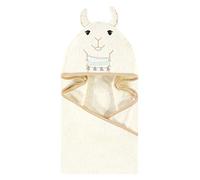 Little Treasure Unisex Baby Cotton Animal Face Hooded Towel, Neutral Llama, One Size