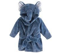 Little Treasure Unisex Baby Plush Bathrobe, Chevron Elephant, One Size