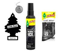 Little Trees Air Freshener | Vent Wrap pack of 4 | 1 Bottle Little Tree Spray | 6 Little tree Hanging Tree For Home, Trucks, RV, Van or car AHSR Products bundle + Bonus AHSR Air Freshener (Black Ice)