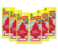 Little Trees Kit of 6 Arbre Magique Strawberry Perfumed Air Freshener Super Long Lasting Scent for Car, Home, Office, etc