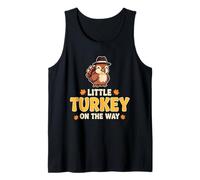 Little Turkey on The Way Thanksgiving Pregnancy Announcement Tank Top
