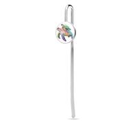 Little Turtle Riding on The Back Adult Sea Turtle Stainless Steel Metal Book Mark Marker, Bookmarks Page Holder with Crystal Glass for School Reader Office Supplies