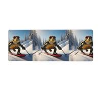 Little Turtle Skiing Printed Extra Large Mouse Pad 12x31.5in for Office, Gaming, and Learning - Durable, Comfortable, and Environmentally Friendly