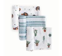 Little Unicorn | 100% Cotton Muslin Baby Swaddle | 3 Pack (Bison Set)
