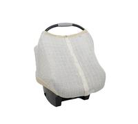 Little Unicorn 100% Cotton Muslin Car Seat Canopy | Super Soft Lightweight Cover with Window | Breathable | Magnetic Closure | Baby and Infant | Machine Washable | Shower Gift (Tan Gingham)