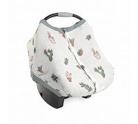 Little Unicorn 100% Cotton Muslin Car Seat Canopy | Super Soft Lightweight Cover with Window | Breathable | Magnetic Closure | Baby and Infant | Machine Washable | Shower Gift (Prickle Pots)