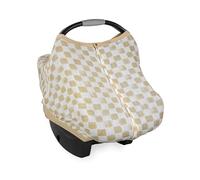 Little Unicorn 100% Cotton Muslin Car Seat Canopy | Super Soft Lightweight Cover with Window | Breathable | Magnetic Closure | Baby and Infant | Machine Washable | Shower Gift (Adobe Checker)