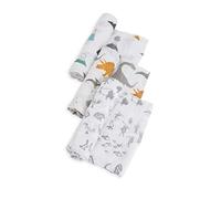 Little Unicorn | Baumwoll-Musselin Pucktücher 3er-Pack ( Dino Friends Set )