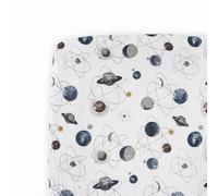 Little Unicorn Cotton Muslin Fitted Sheet - Planetary, Brown, Black, Navy