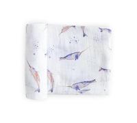 Little Unicorn | Cotton Muslin Swaddle Single (Narwhal)