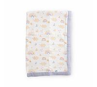 Little Unicorn - Deluxe Muslin Baby Blanket - 100% Rayon made from Bamboo - 75x100cm (Rainbows & Raindrops)