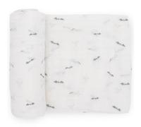 Little Unicorn - Premium 100% Cotton Muslin Blanket - Breathable Baby Blanket - Hand Painted Design - 1 Piece - 120x120cm (Bats)