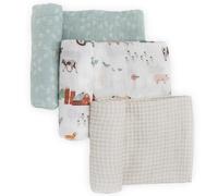 Little Unicorn Premium Muslin Swaddle Blanket 3 Pack | for swaddling, Play, Nursing & More | Giftable Set of 3 (Farmyard)