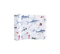 Little Unicorn | Premium Quality, Multi-Purpose, 100% Cotton Muslin Baby Swaddle Blanket | Single 47"x47" ( Shark )
