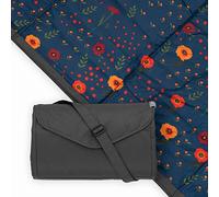 Little Unicorn - Premium Washable Picnic Blanket Large Water-Repellent Play Blanket with Insulated Underside, Beach Blanket - Various Sizes - 152 x 213 cm (Midnight Poppy)