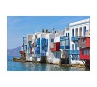 Little Venice on Mykonos - colourful balconies by the sea，Jigsaw Puzzles 1000 Piece Jigsaw Puzzles for Adult Educational Game Challenge Toy 1000 Pieces Puzzle for Adults Kids（50x70cm）-AM2