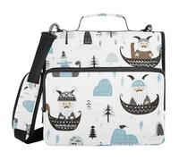 Little Vikings Trendy Scandinavian 3 Ringing 1.5 inch Organizer Binder with Strap Includes Zip Pocket Document Binder Organizer Suitable for Middle School