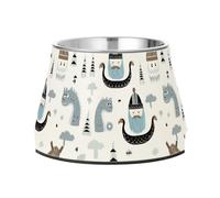 Little Vikings Trendy Scandinavian Dogs Food Water Bowl with Stand Stainless Steel Pets Water Bowl for Loving Pet Comfort Feeding