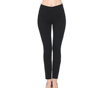 Little Vintage Girls Wax Women's Jeans Butt I Love You Push-Up High Rise Ankle Length Skinny Whiskers 1 Button 28" Inseam - black - 7
