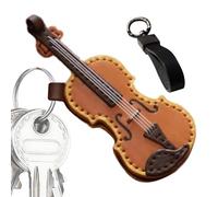 Little Violin Keychain, Leather Violin Toy Keychain, Bag Pendant for Music Lover Men Celebration Birthday Christmas Holiday Graduation Party