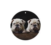 Little White Bulldog Car Air Fresheners Cards 4 Pcs Long Lasting Car Fresheners Gifts for Men Women Auto Aromatherapy Tablets Hanging Scented Card Rearview Mirror Pendant - Lavender Scent