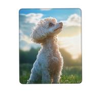 Little White Dog Mouse Pad Black Durable Soft Waterproof Non-Slip Rubber Leather with Stitched Edge Gaming Mouse Pads for Desk Office Laptop 9.4"x7.9"