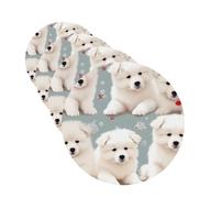Little White Dogs Pattern Car Air Fresheners Cards 4 Pcs Hanging Fragrance Scented Cards Long-Lasting Car Aromatherapy Tablets for Wardrobe Bathroom Car Interior Mirror Pendant Gifts