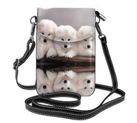 Little White Dogs Pattern Crossbody phone bag with flip cover and card slot, perfect for travel, everyday use, and outdoor use.