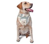 Little White Dogs Pattern Dog Bandana Pet Scarf Accessories for Small Medium Dogs Cats Photo Prop, Triangle Pet Bandanas Adjustable Puppy Bib Washable Dog Kerchief Puppy Neckerchief