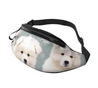Little White Dogs Pattern Fanny Pack for Men Women Crossbody Waist Bag Waterproof Sports Belt Bag Outdoor Hip Pack