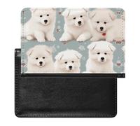 Little White Dogs Pattern Passport Holder Passport Cover Protector Essentials with Credit Card Slots for Women Men