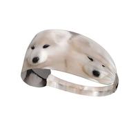 Little White Dogs Pattern Print Elastic Exercise Headband â€“ Fashionable Sports Headwear for Summer, Cycling, Yoga, and More