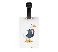 Little White Duck in A Suit YYHWHJDE Prints Portable Luggage Tags