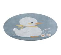 Little White Duck Round Rug Soft Absorbent Bath Mat Entryway Anti Slip Rugs Farmhouse Front Back Door Mat 60 * 60cm for Bedroom Living Room Home Decorative