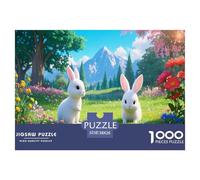 Little White Rabbit 1000 Piece Jigsaw Puzzle for Adults Challenging Puzzle Educational for Challenging Family Activity Games Colorful for Home Decor Gifts 38x26cm/1000pcs