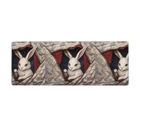 Little White Rabbit in The Quilt Printed Extra Large Mouse Pad 12x31.5in for Office, Gaming, and Learning - Durable, Comfortable, and Environmentally Friendly